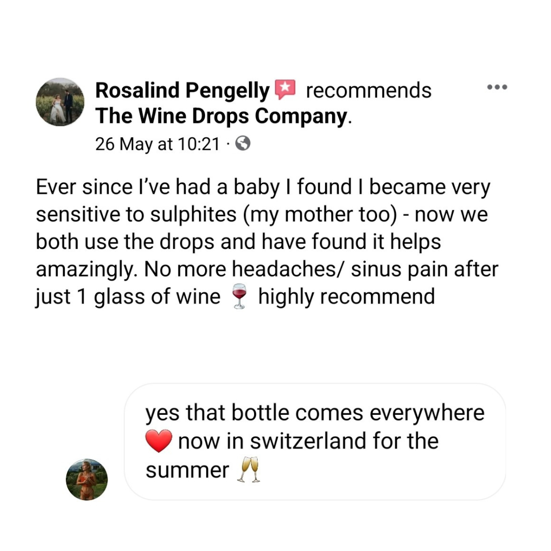 The Wine Drops Testimonial by Dr Ros